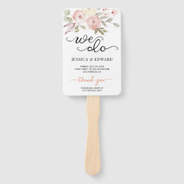 Leque Programa Moderno de Casamento Floral Elegante de S