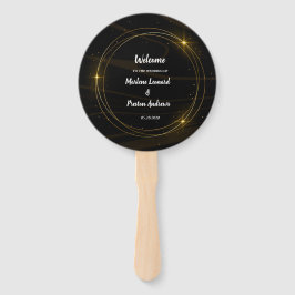 Leque Programa Moderno Elegante de Casamento de Ouro Chi