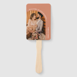 Leque Programa Orange Boho Disco Foto Casamento