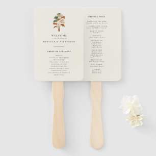 Leque Programa Personalizado de Casamento Tropical Palm