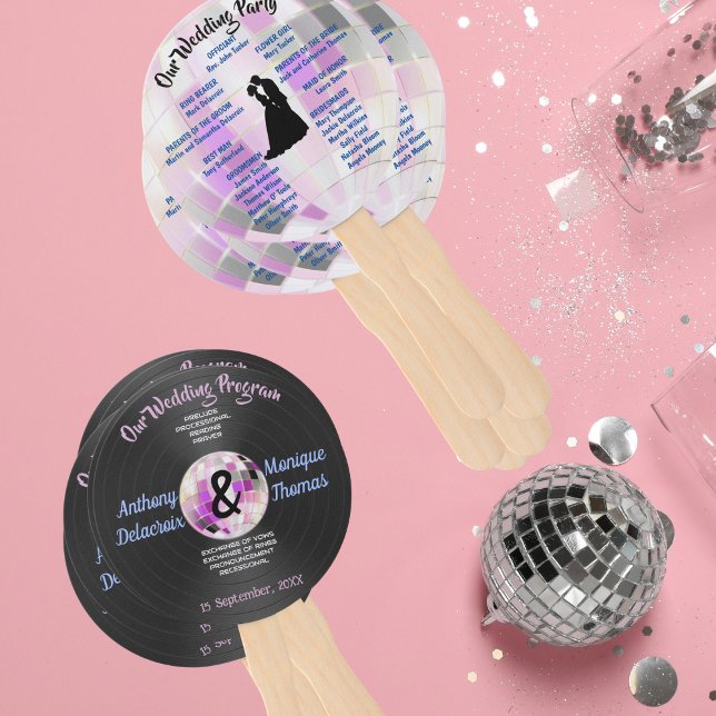 Leque Programa personalizável de casamento Disco (Criador carregado)