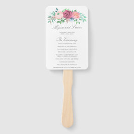 Leque Programa Romântico de Casamento Floral de Garland