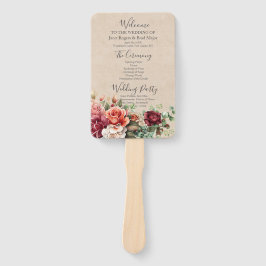 Leque Programa Romântico de Casamento Floral Eucalyptus