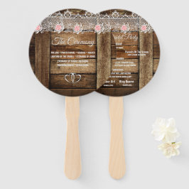 Leque Programa Rustic Barn Wood & Lace Weding