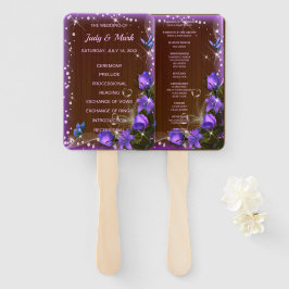 Leque Programa Rustic Dark Wood Purple Floral Weding Pro
