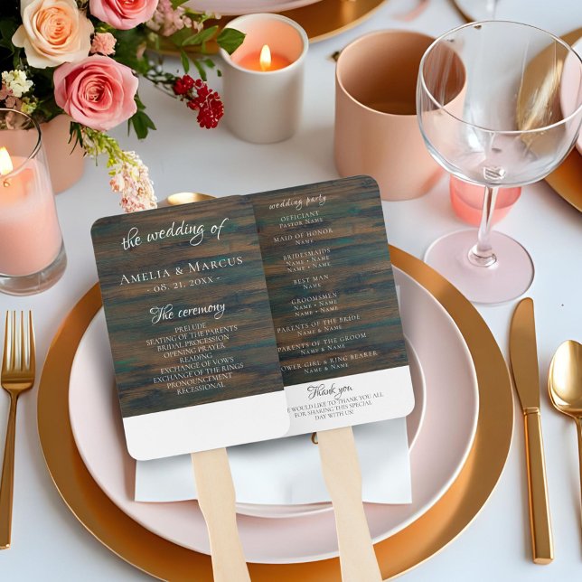 Leque Programa Rustic Dark Wood Wedding (Criador carregado)