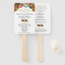 Leque Programa Rustic Elegance Autumn Floral Weding Prog