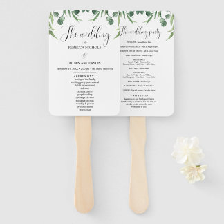 Leque Programa Rustic Eucalyptus Sai da cerimônia de cas