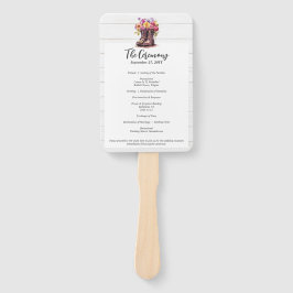 Leque Programa Rustic Floral Boots & Barn Wood Weding