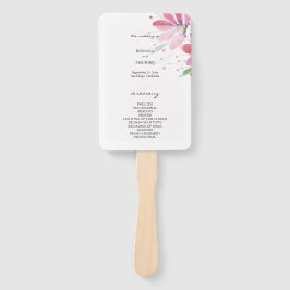 Leque Programa Rustic Lotus Watercolor pintado à mão