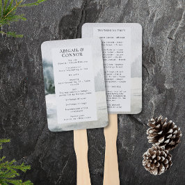 Leque Programa Rustic Misty Mountain Lake Watercolor