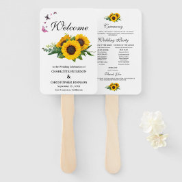 Leque Programa Rustic Sunflower & Butterfly