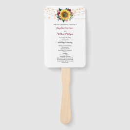 Leque Programa Rustic Sunflower String Lights Casamento