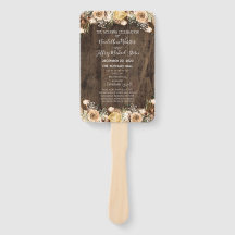 Programa Rustic Tan Bird Wood Country Weding Progr
