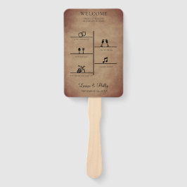 Leque Programa Rustic Wedding Timeline Photo