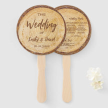 Programa Rustic Wood Wedding Manuscrito Brown