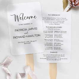 Leque Programa Simples de Casamento de Caligrafia Modern