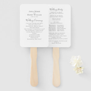 Leque Programa Simples de Cerimônia de Casamento Minimal