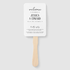 Leque Programa Simples Elegante Mínimo de Casamento Bran