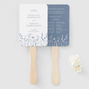 Leque Programa Simples Minimalista de Casamento de Flor
