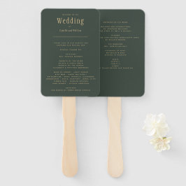 Leque Programa Trendy Modern Olive Green Wedding