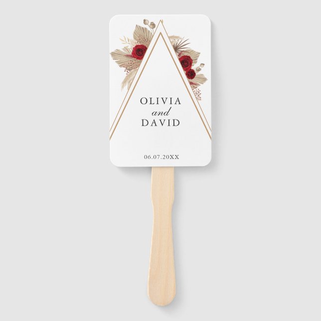 Leque Programa Tropical de Casamento do Jardim de Rosa d (Frente)