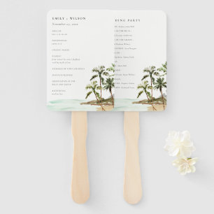 Leque Programa Tropical Palm Trees Beach Sand Wedding