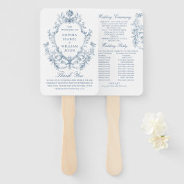 Leque Programa Vitoriano de Cerimônia de Casamento Flora