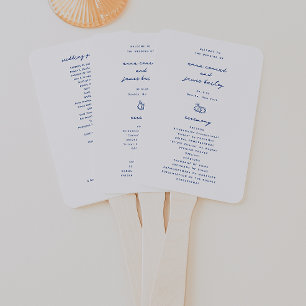 Leque Programa Whimsical Blue Doodle Wedle