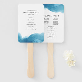 Leque Programas de casamento de lavagem azul aquática