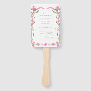 Leque Programas de Casamento Floral de Fita Whimsical