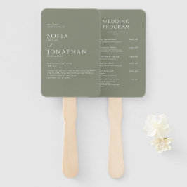 Leque Programas de Casamento Minimalistas Elegantes Verd