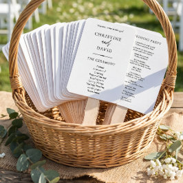 Leque Programas de Casamento Preto e Branco Minimalista