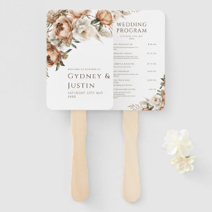Leque Programas De Casamento Rustic Dread Floral Pampas