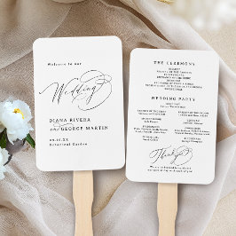 Leque Programas de Casamento Simples Roteiro Elegante Re