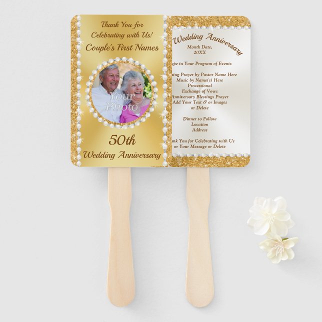 Leque Programas do 50º aniversário, com Imagem (Frente e Verso)