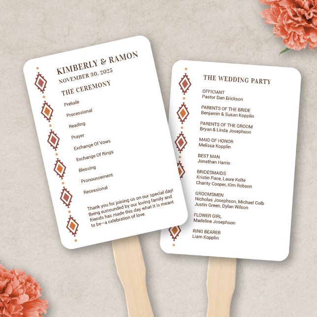 Leque Programas Rustic Western Wedding Fan (Rustic Western Wedding Program Fan)