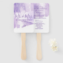 Programas Violet Purple Watercolor Splash Wedding