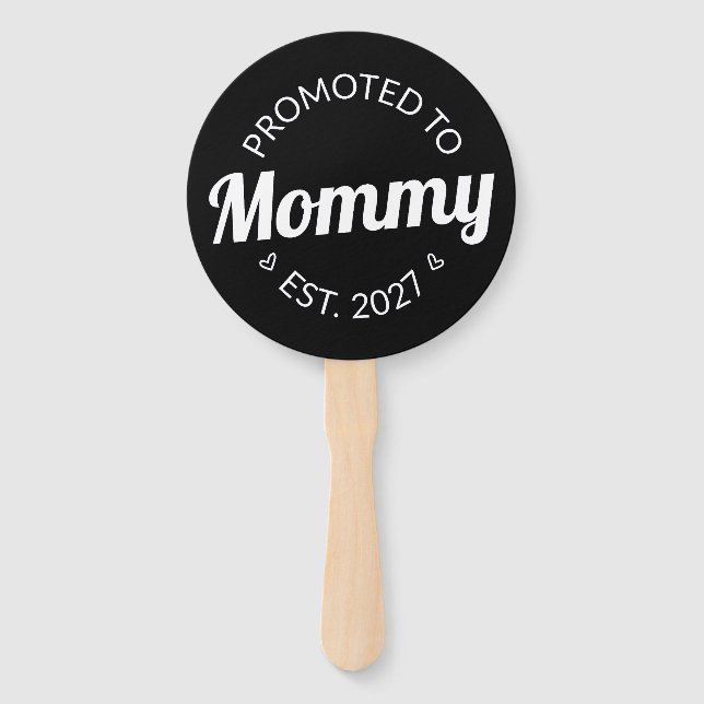 Leque Promovida a Mamãe Est 2027 Anúncio de Nova Mamãe E (Frente)