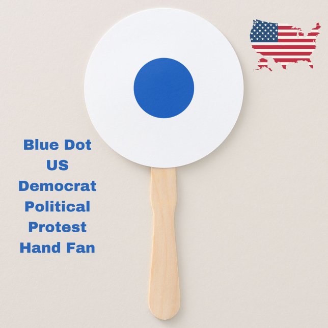 Leque Protesto Anti-Trump ao Apoio Democrata Azul dos EU (Resist with these Blue Dot US Democrat political protest hand fans.)