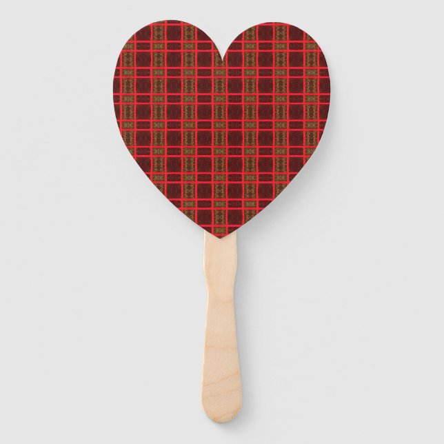 Leque psychedelic red plaid pattern (Frente)