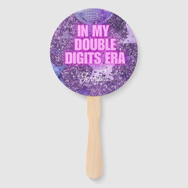 Leque Purple Trendy In My Double Digits Era Birthday (Frente)