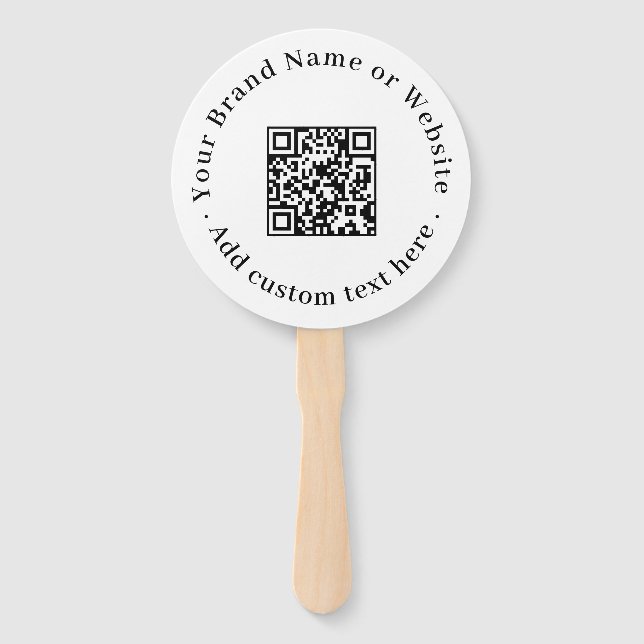 Leque QR Branco | Design Redondo Minimalista Limpo (Frente)