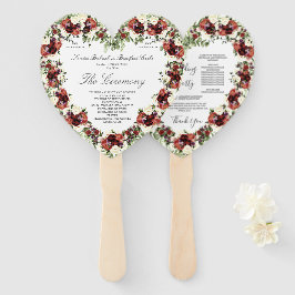 Leque Queda Floral Soft Terracotta Cream Borgonha Coraçã