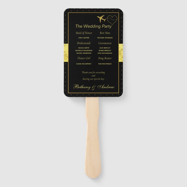 Leque Quic Black Dourado Heart Ceremony Program (Verso)