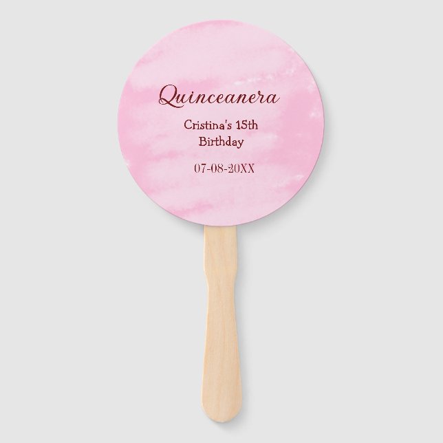 Leque Quinceanera anos 15 de aniversário adicione nome t (Frente)