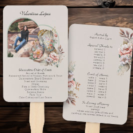 Leque Quinceanera Ordem dos Acontecimentos Boot Floral