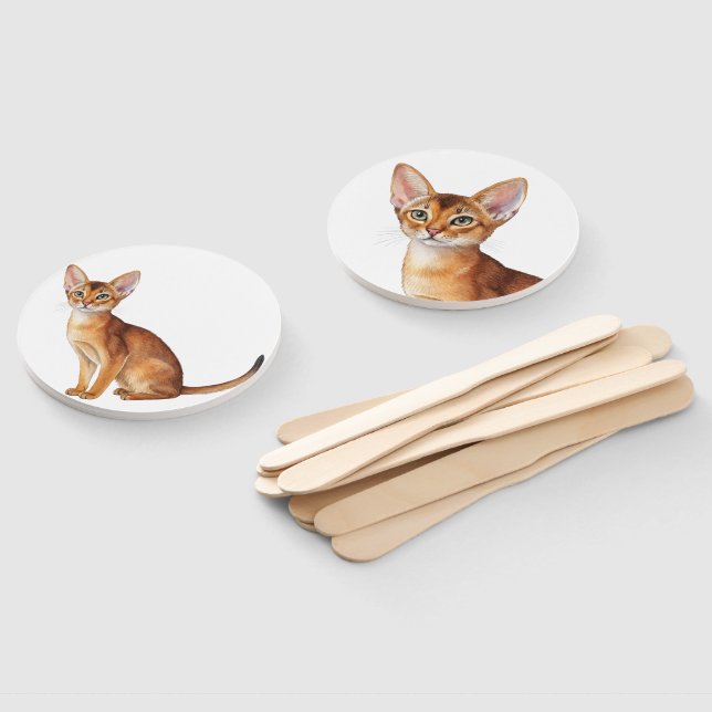 Leque Raças lindas de gatos, incluindo uma Abissínia (Desmontado)