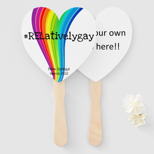 Leque Rainbow Bachelorette Paddles com Foto Personalizad (Frente e Verso)