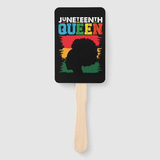 Leque Rainha do Juneteenth Menina Negra Afro Melanina (Frente)